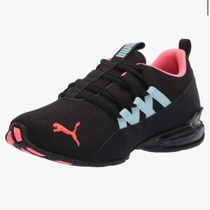 Puma Black Sneakers with Pink and Blue Highlights